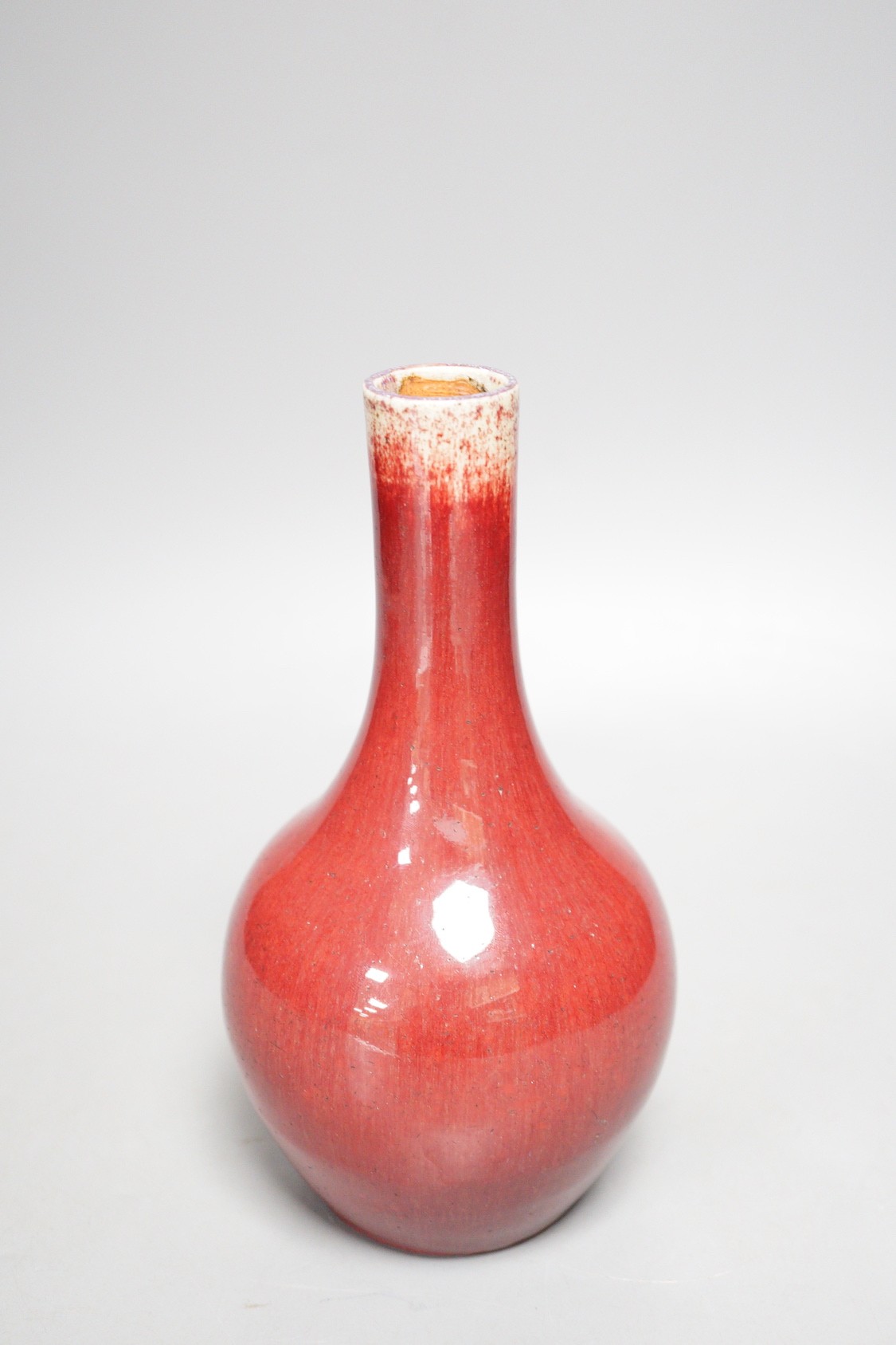 An 18th century Chinese Langyao sang-de-boeuf glazed bottle vase, 20cm